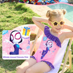 Disney Marvel Ghost Spider Girls Swimsuits Ruffle One Piece Bathing Suits UPF 50 Sport Summer Beach Swimwear Pink Quick Dry for Toddler Girls Size 3T