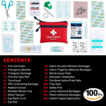 Protect Life Survival First Aid Kit for Home/Business, Camping Survival Kits | Mini Travel First Aid Kit | Camping Equipment | Small Kits for Car | Outdoor Emergency Survivals Pack - 100pcs