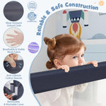 BABY JOY Double Sided Bed Rail Guard, 2 Pack, Extra Long, Swing Down for Convertible Crib, Folding Baby Safety Bedrail for Kids Twin Full Size Queen King Mattress, Rails for Toddlers (Dark Gray, 47")