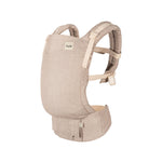Baby Tula Linen Panel Free-to-Grow Baby Carrier - Adjustable, Comfortable, Newborn to Toddler Carrier - Ergonomic Fit for 7lbs to 45lbs - Plant-Based Fabric - Back & Front Carry Options - Sand (Tan)