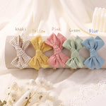 doboi 10PCS Baby Girls Headbands Hair Bows Nylon Cotton Linen Hairbands Handmade Hair Accessories for Newborn Infant Toddlers Little Girl and Kids 3.5Inches