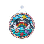 Melissa & Doug Stained Glass Made Easy Craft Kit: Dolphins - 180+ Stickers