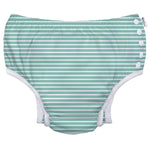 green sprouts Baby Toddler Eco Snap Swim Diaper - Mint Stripes - 24mo