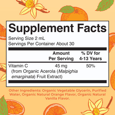 MARYRUTH'S Kids Vitamin C Drops | Vegan Immune Support Supplement for Ages 4-13 | Immune Support & Overall Health | Vitamin C from Organic Acerola Fruit Extract | 2oz