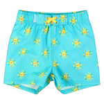 RUGGEDBUTTS Boys UPF50+ Sun Protection Novelty Swim Trunks - Blue Sunshiny Day, 5