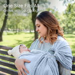 Ring Sling Baby Carrier - USA Lab Tested, 100% Natural Cotton Muslin, Breathable & Ergonomic Ring Sling Dark Blue