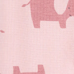 Simple Joys by Carter's Baby Girls' 2-Way Zip Thermal Footed Sleep and Play, Pack of 2, Pink Elephant/White Floral, 0-3 Months