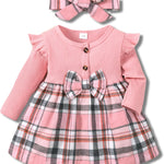 Baby Girl Dress Infant Clothes Newborn Fall Winter Outfits Plaid Dresses Cute Birthday Gifts Holiday Princess Dress for Girls