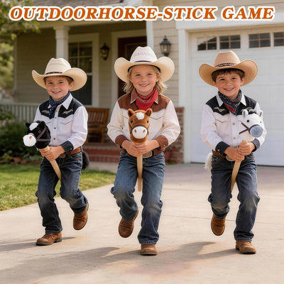 SZBAOLYZ 6-Piece Detachable Stick Horse, Hobby Horse Plush Toy, Kid-Safe Horse on a Stick for Party/Home/Store Decor & Play, Easy Assembly