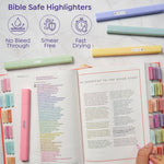 BLIEVE Aesthetic Cute Highlighters No Bleed Through, Dual Tip 8 Pack, Pastel Colors For Bible & Journaling
