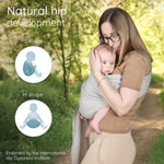 Ring Sling Baby Carrier - USA Lab Tested, 100% Natural Cotton Muslin, Breathable & Ergonomic Ring Sling Beige Grey