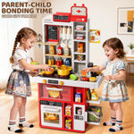 KIZONLY Kids Kitchen Set, 88PCS Play Kitchen Set for Toddlers 3-5, Cooking Stove,Toys Accessories with Light and Sound, Pretend Kitchen Toys Birthday Gifts Playset for Girls 1 2 3 4 5 Year Old