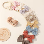 doboi 10PCS Baby Girls Headbands Hair Bows Nylon Linen Hairbands Handmade Hair Accessories for Newborn Infant Toddlers Little Girl and Kids