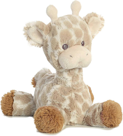 Plush giraffe toy on a white background
