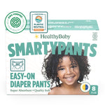SmartyPants Pull Up Style Diapers | EWG Verified Safe & Plant-Based | Quilted 360 Waistband, Super Absorbent for Overnight Leak Protection | Training Pants by HealthyBaby | Size 8 (30 Count)
