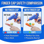 Amazzeo Mini Hot Glue Gun and Sticks Set 40pcs with 5 Fingers Safety Caps - Kids & Home Use Gun, Pistola De Silicona Caliente School Projects & Quick Repairs Small Glue Gun for Crafts