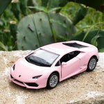 RMZ City 1/36 Scale Lamborghini Huracan LP610-4 Casting Car Model, Zinc Alloy Toy Car for Kids, Pull Back Vehicles Toy Car for Toddlers Kids Boys Girls Gift (Pink)