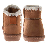 Avalanche Boys Girls Fuzzy Boots Baby Kids Snow Warm Cozy Winter Boots - AV-Chestnut Size 3 Infant