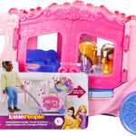 Fisher-Price Little People Toddler Toy Disney Princess Pull-Along Musical Carriage Playset with Figures for Pretend Play Kids Ages 18+ Months