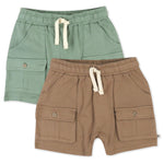 HonestBaby Multipack Shorts 100% Organic Cotton for Infant Baby and Toddler, Boys, Girls, Unisex, Fawn, Newborn