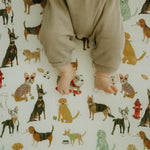 Little Unicorn Premium Crib Sheet | Breathable & Super-Soft Muslin Fabric (Woof)