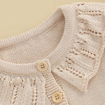 Toddler Baby Girl Cardigan Sweater Flowers Button Up Knitted Tops Infant Fall Winter Clothes