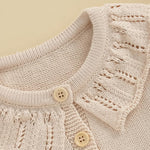 Baby Girl Cardigan Sweater Infant Toddler Floral Embroidered Button Down Knit Sweaters Fall Winter Clothes (Khaki, 2-3 Years)