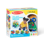 Melissa & Doug Pull-Back Construction Vehicles - Soft Baby Toy Play Set of 4 Vehicles