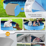 Jasonwell Foldable Dog Pet Bath Pool Collapsible Dog Pet Pool Bathing Tub Kiddie Pool Doggie Wading Pool for Puppy Small Medium Large Dogs Cats and Kids 63" Blue
