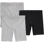 Simple Joys by Carter's Baby Girl's 3-Pack Bike Shorts Shorts, black/gray, 3-6 Months