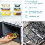 Vtopmart 8 Pack Glass Food Storage Containers with Airtight Lids, Glass Meal Prep Containers, Lunch Office Meal for Microwave, Oven, Freezer and Dishwasher, BPA Free