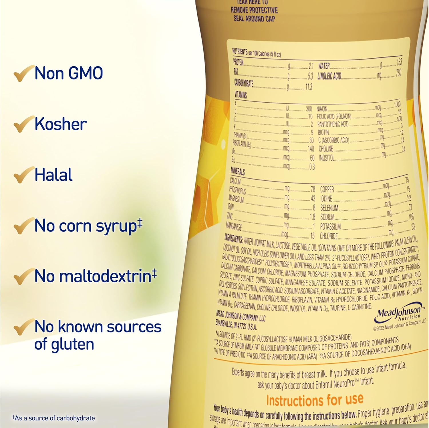 Enfamil NeuroPro Baby Formula, MFGM* 5-Year Benefit, Expert-Recommended Brain-Building Omega-3 DHA, Exclusive Immune Supporting HuMO6 Blend, Ready-to-Feed Infant Formula, Liquid, 32 Fl Oz (6 Count)