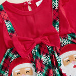 Ledy Champswiin Newborn Baby Girl Christmas Clothes Romper Dresses Ruffle Sleeve Onesie with Headband Infant Christmas Outfit