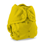 Yellow cloth diaper on a white background