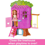 Chelsea Barbie Doll And Treehouse Playset With Pet Puppy