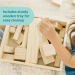 Melissa & Doug Standard Unit Solid-Wood Building Blocks With Wooden Storage Tray (60 pcs)