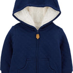 Simple Joys by Carter's Baby Hooded Sweater Jacket with Sherpa Lining