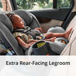 Chicco OneFit ClearTex All-in-One Car Seat, Slim Design, Rear-Facing Seat for Infants 5-40 lbs., Forward-Facing 25-65 lbs., Booster 40-100 lbs., Convertible Car Seat | Slate/Grey