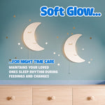 Moon Light - Floating Moon Wall Lamp For Nursery | Cute Floating Moon Lamp For Kids Bedroom | Battery-operated Hanging Moon Night Lights | Cordless Moon Lights For Bedroom | Moon Lamp For Baby Nursery