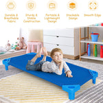 KOTEK Stackable Sleeping Daycare Cots for Kids, Portable Toddler Nap Cots, 52" L x 23" W, Ready-to-Assemble, Space-Saving Children Naptime Cot for Classroom Preschool (Set of 6, Blue)