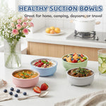 E-far Stainless Steel Baby Bowls with Suction, 4 Pack Removable Colorful Silicone Sleeve Toddlers Kids Bowl, Non-Toxic Snack Container for Baby Food Feeding, Non-Slip & Unbreakable, Dishwasher Safe