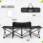 High Stream Gear Toddler Cot Bed: Kids Travel Camping Bed, a Portable Folding Cot for Kids Great for Outdoors and Young Guests at Home. Comfortable Kids Sleeping Cot Easy to Store and Use (White)