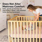 2-Pack Waterproof Crib Mattress Protector Cover Fitted - Quiet Baby Crib Mattress Pad Sheets, 52" x 28" Soft Quilted Cotton Baby Sheet, Machine Washable, Easy Fit, Durable (Cameo/Mavy)