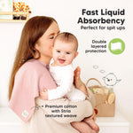 KeaBabies Organic Cotton Burp Cloths Baby Girl, Boy - 6-Pack Large Burping Clothes for Babies, Spit Up Rags, Super Soft & Absorbent Newborn Wash Towels, Gender Neutral, Non-Shrink (Stria, Embrace)