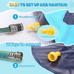 97'' Splash Pad for Dogs, Non-Slip Sprinkler for Kids, Square Splash Pad for Kids Ages 4-8, Splash Pads for Toddlers 1-3, Dog Sprinkler Shallow Pool, Outdoor Water Toys for Backyard, Teal