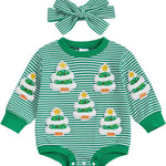 MERSARIPHY Baby Christmas Clothes Baby Boy Girl Sweatshirt Romper Santa Baby Romper Tops Fall Winter Outfits