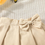 Pleated Skirt Fashion Versatile Skirt Baby Girls Infant Toddler Flared Short Skirt with Elastic (Khaki, 18-24 Months)