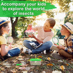 2Sets Bug Catcher for Kids - Sturdy Kids Bug Catching Kit Gifts with Collector Butterfly Net Tweezer, Bugs Habitat Outdoor Explorer Kit for Age 3 4 5 6 7 8, 8Pcs, Green & Pink