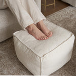 ZICOTO Beautiful Boucle Pouf Ottoman and Foot Rest - Elevate Your Living Room Decor with Lightweight Comfort and Charm - A Round Modern Foam Filled Foot Stool Perfect to Rest Your Feet