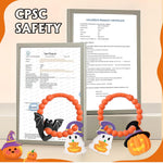 Baby Halloween Teething Toys, Soft Pumpkin & Ghost Textured Silicone Teether for 3-6 6-12 Months, BPA-Free Baby Halloween Teether Toys, Boo Basket Stuffers Sensory Gifts for Infant Boys & Girls